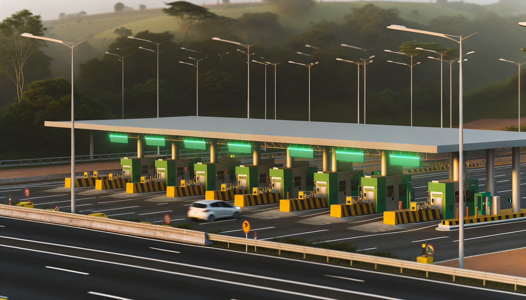 Praça de pedágio em rodovia brasileira